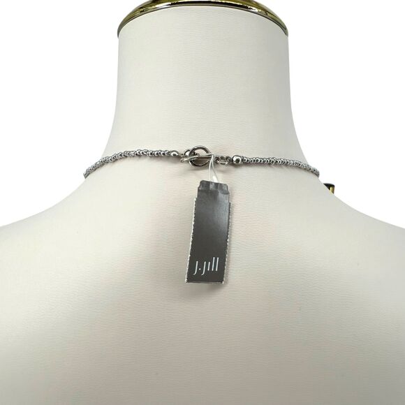 J. Jill Charm Tassel Necklace Long Silver Tone Beaded Blue Pendant 32” Boho NWT - Picture 11 of 13